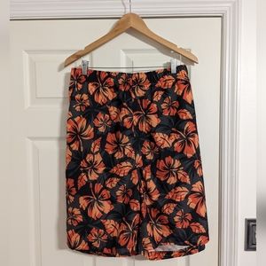 Island Passport black & orange tropical swim trunks size 4XL